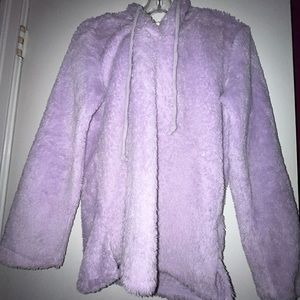 Fuzzy lilac hoodie